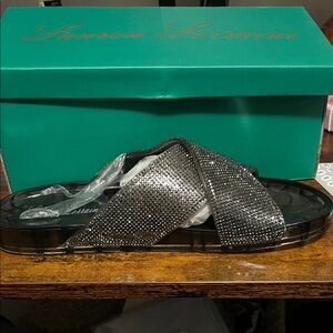 Lauren Lorraine Black Sparkling Jelly Sandals XL